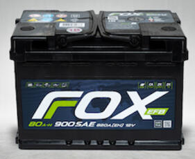 Аккумулятор автомобильный Fox EFB 80Аh 760A (о.п.)